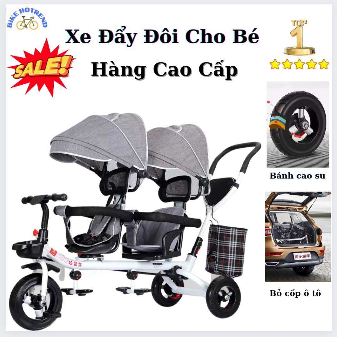 XE ĐẨY ĐÔI CHO BÉ ( HÀNG CAO CẤP ) Bánh Cao Su