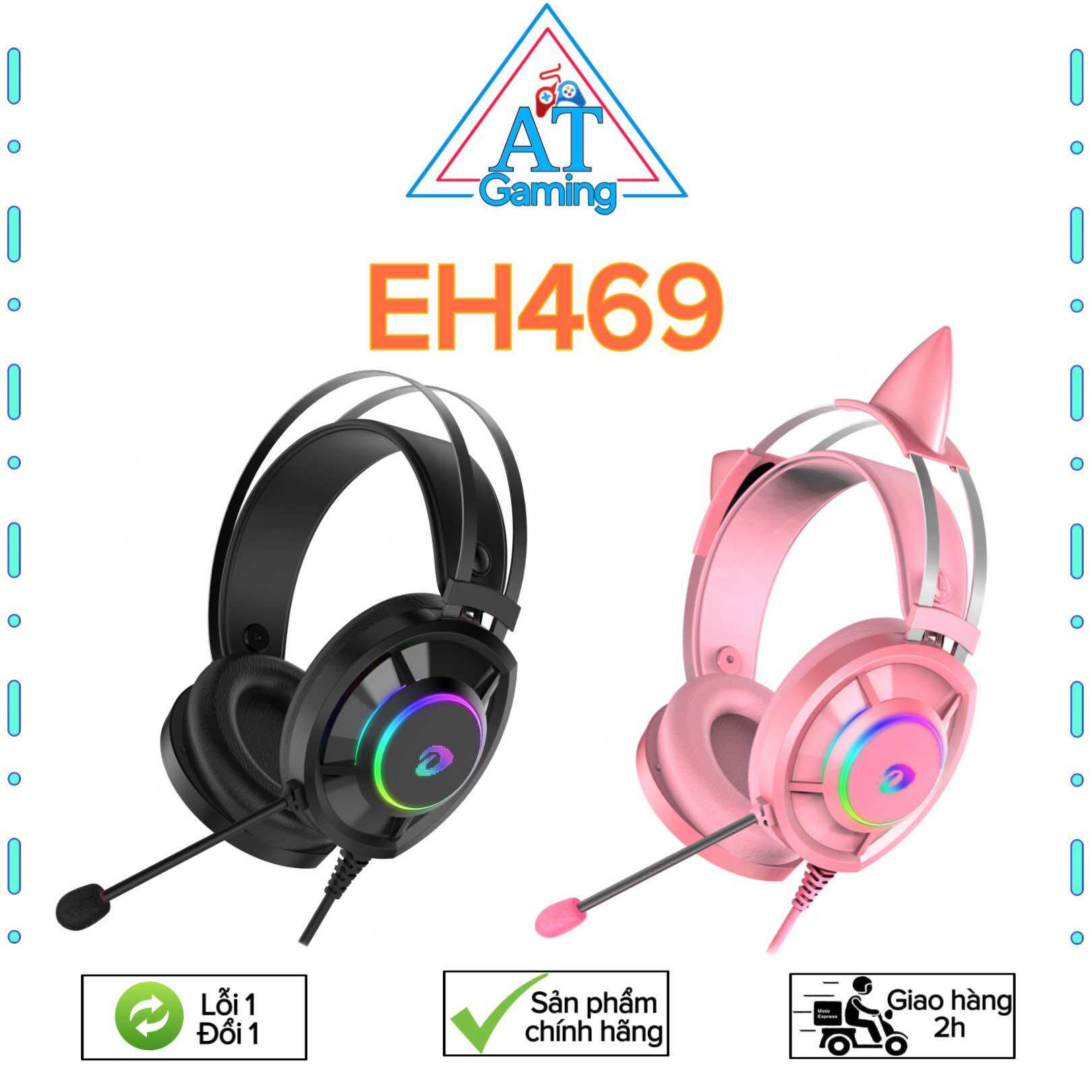 Tai nghe DAREU EH469 QUEEN RGB (Kèm CAT EARS)