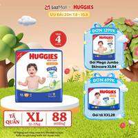 [20h 7-10.8 GIẢM THÊM 90K]  Gói Tã/bỉm quần HUGGIES SKINCARE MEGA JUMBO size XL84+4 miếng