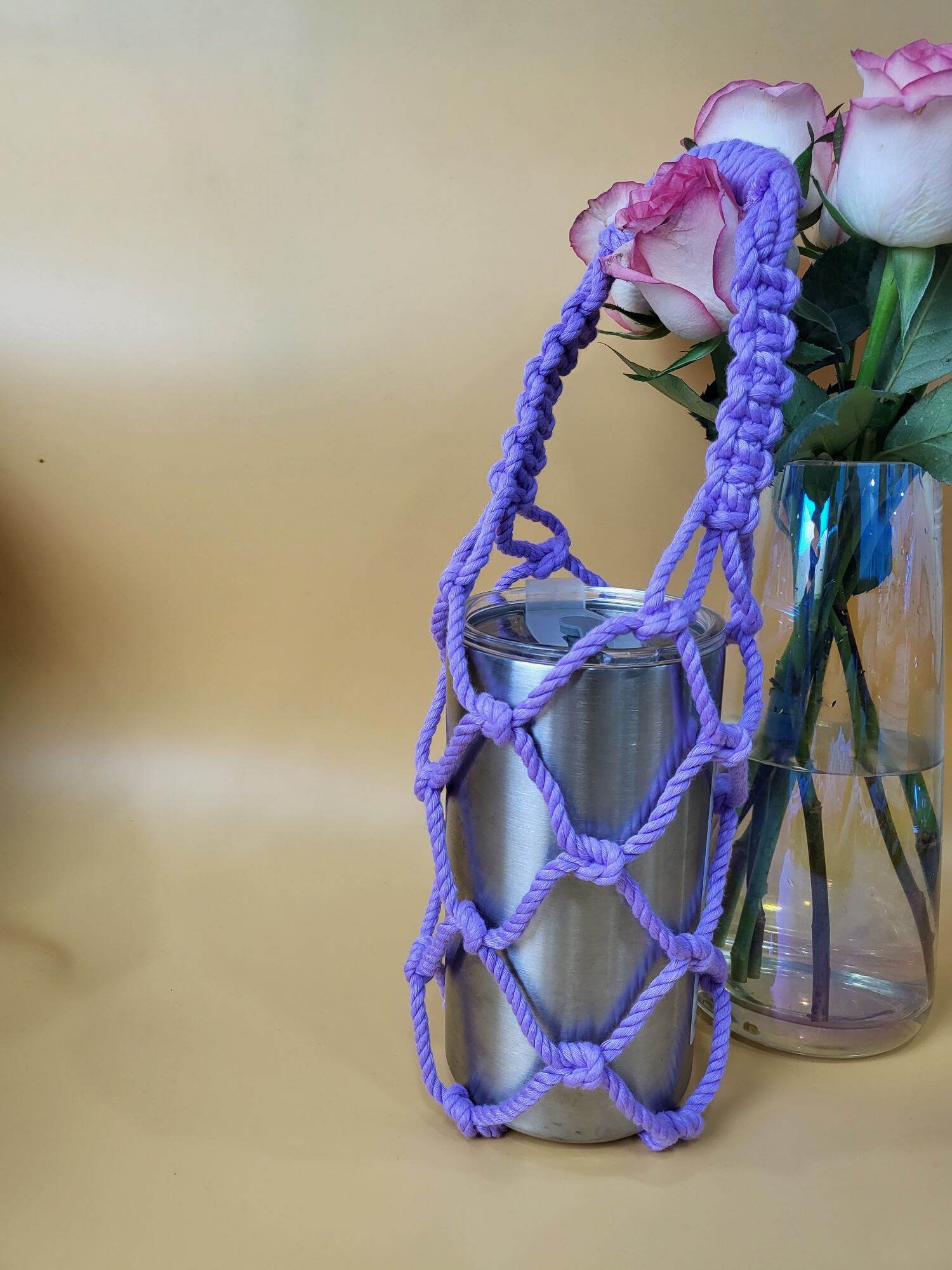 Túi đựng bình giữ nhiệt sợi len macrame