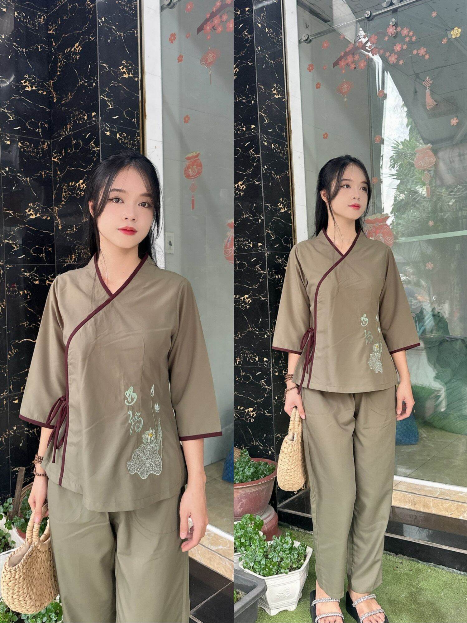 Đồ lam đi chùa  nữ. nhật  an yên