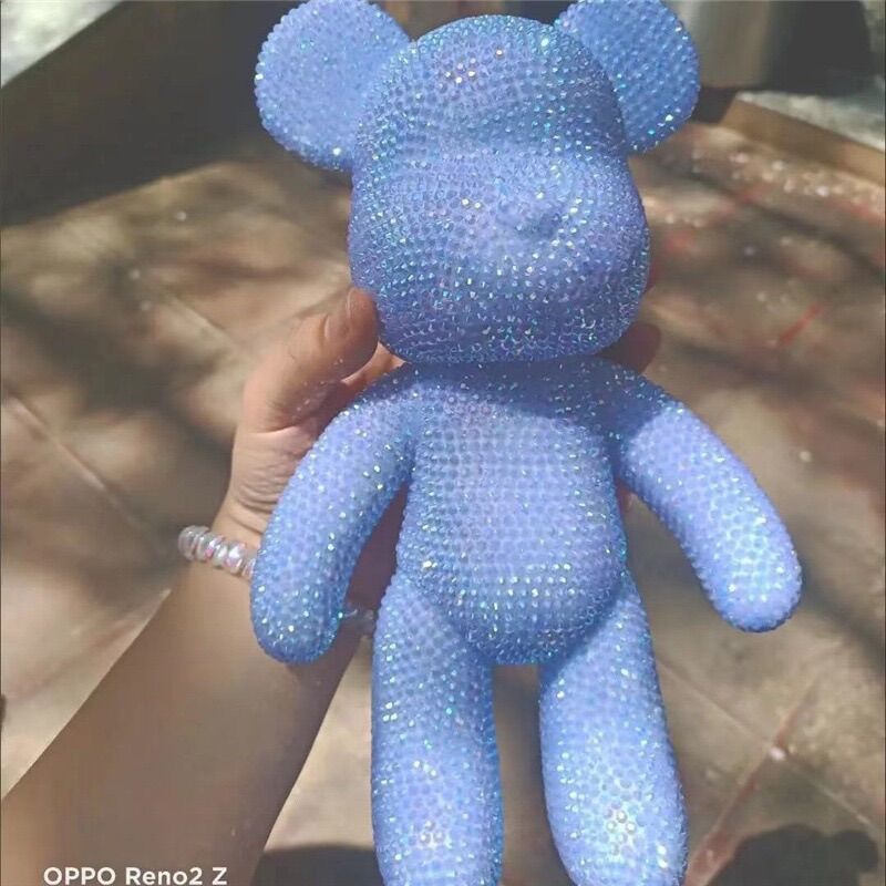 Gấu đính đá handmade Bearbrick size 23cm đá 3mm cao cấp - ShopGo