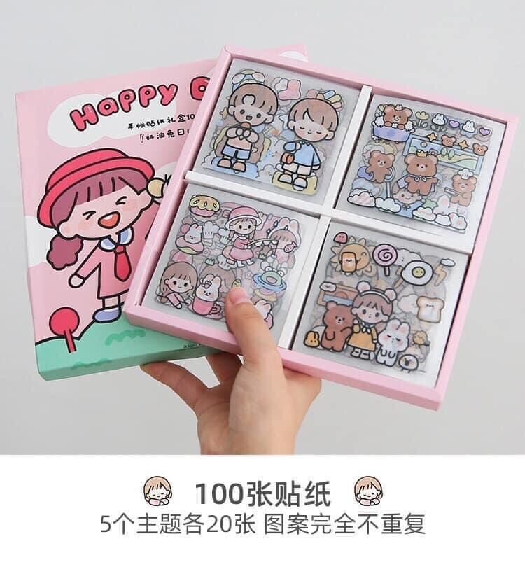 Set 10 tờ sticker hình dán dễ thương , nhiều hình
