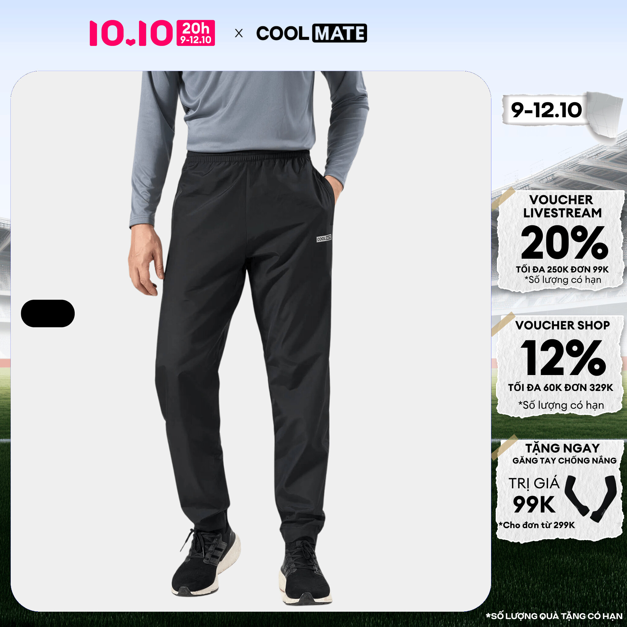 [CHỈ 20H 9-12.10 TẶNG QUÀ ĐƠN TỪ 299K]Quần Jogger nam Daily Wear trượt nước, chống nắng chống UV UV 99% - Coolmate