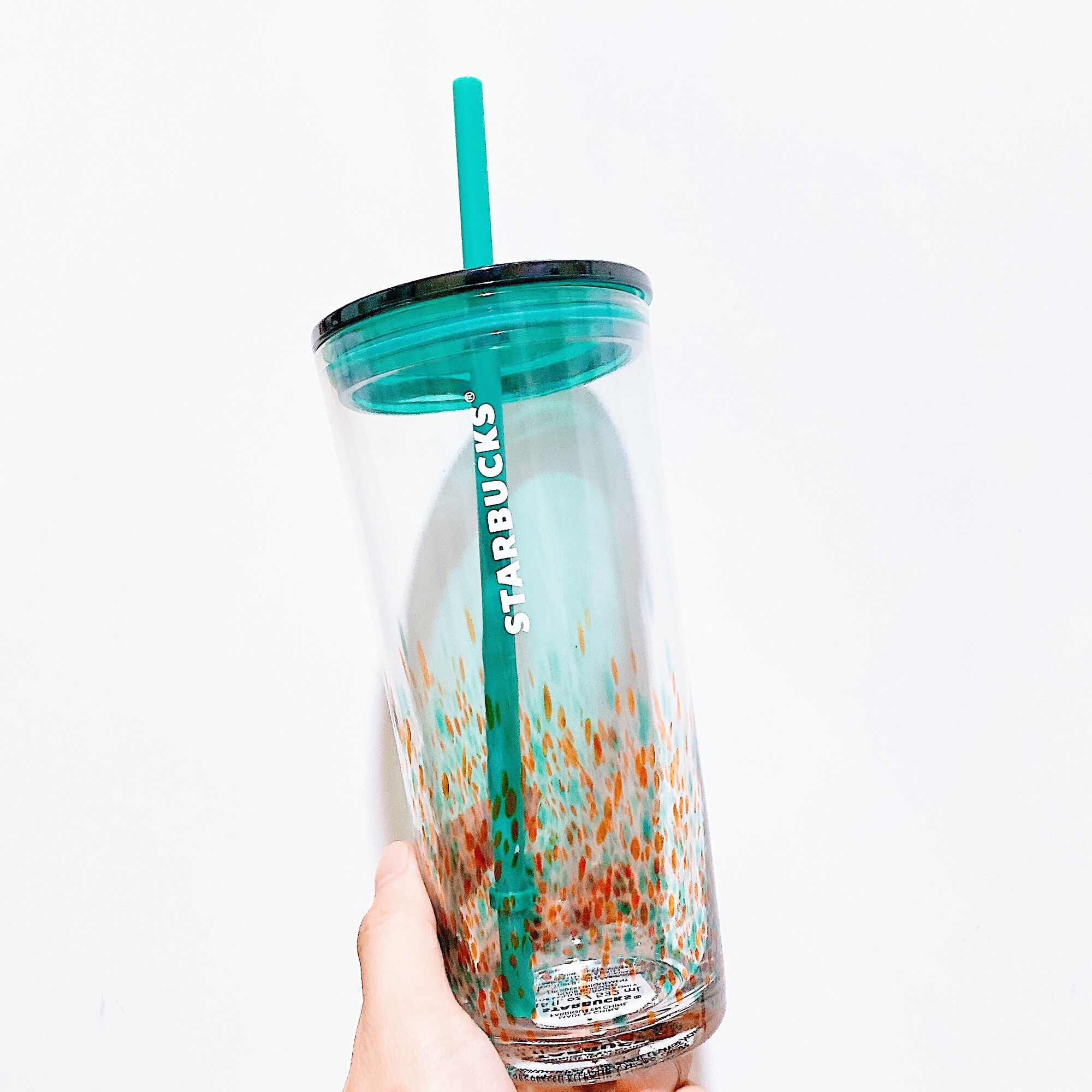 - ly thuỷ tinh spring 2022 confetti dot glass cold cup 16oz