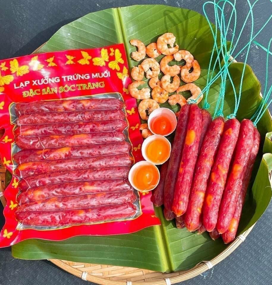 Lạp xưởng tôm trứng muối/ lạp xưởng tôm- Đặc sản Sóc Trăng túi 500gr