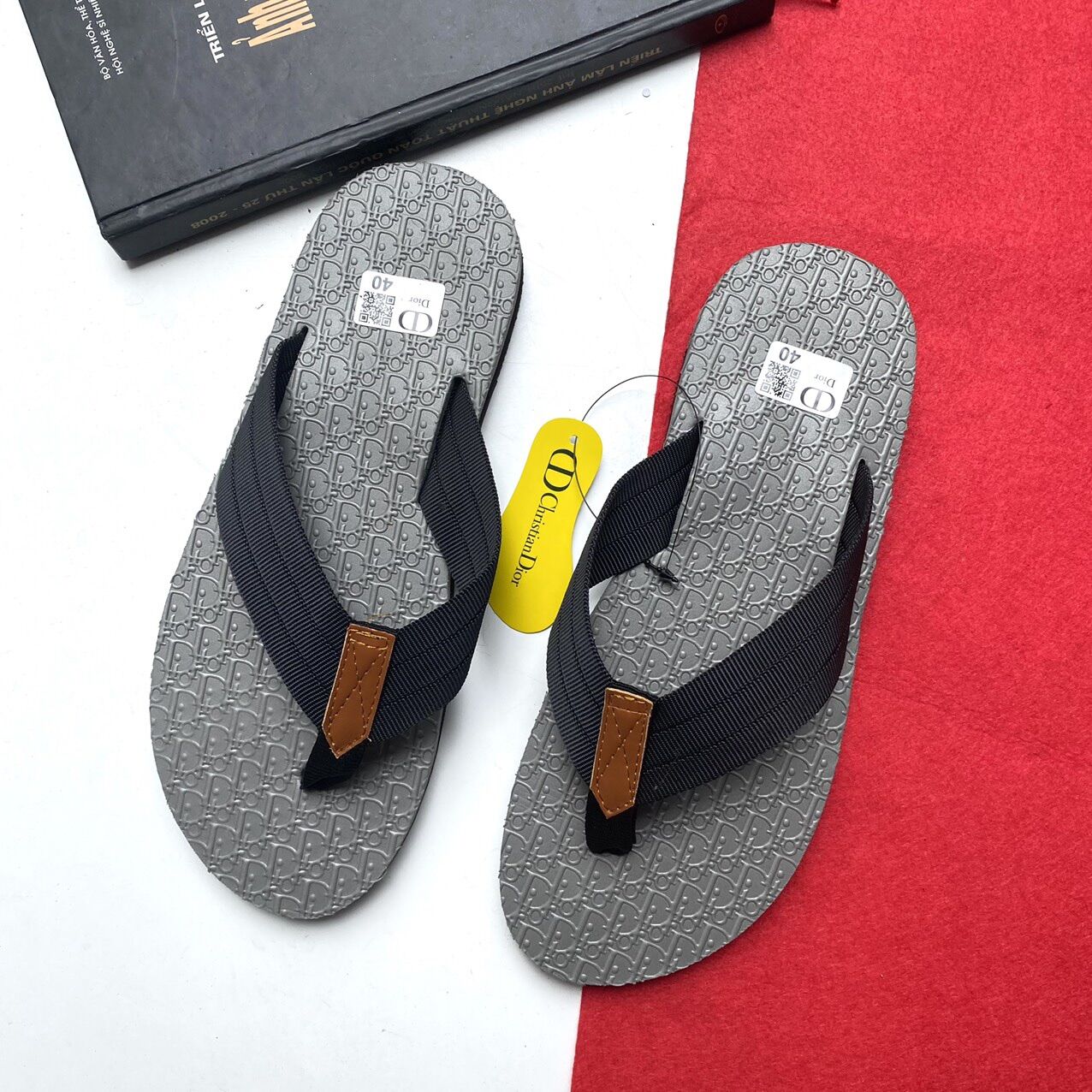 Dép Kẹp Nam Dior Xám
