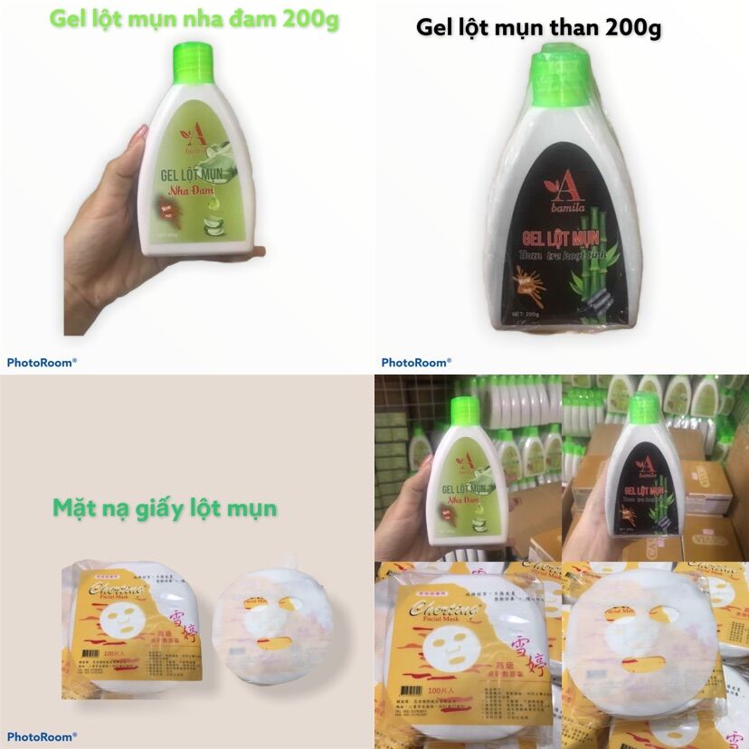 Combo gel lột mụn 200g &100 miếng mặt nạ giấy