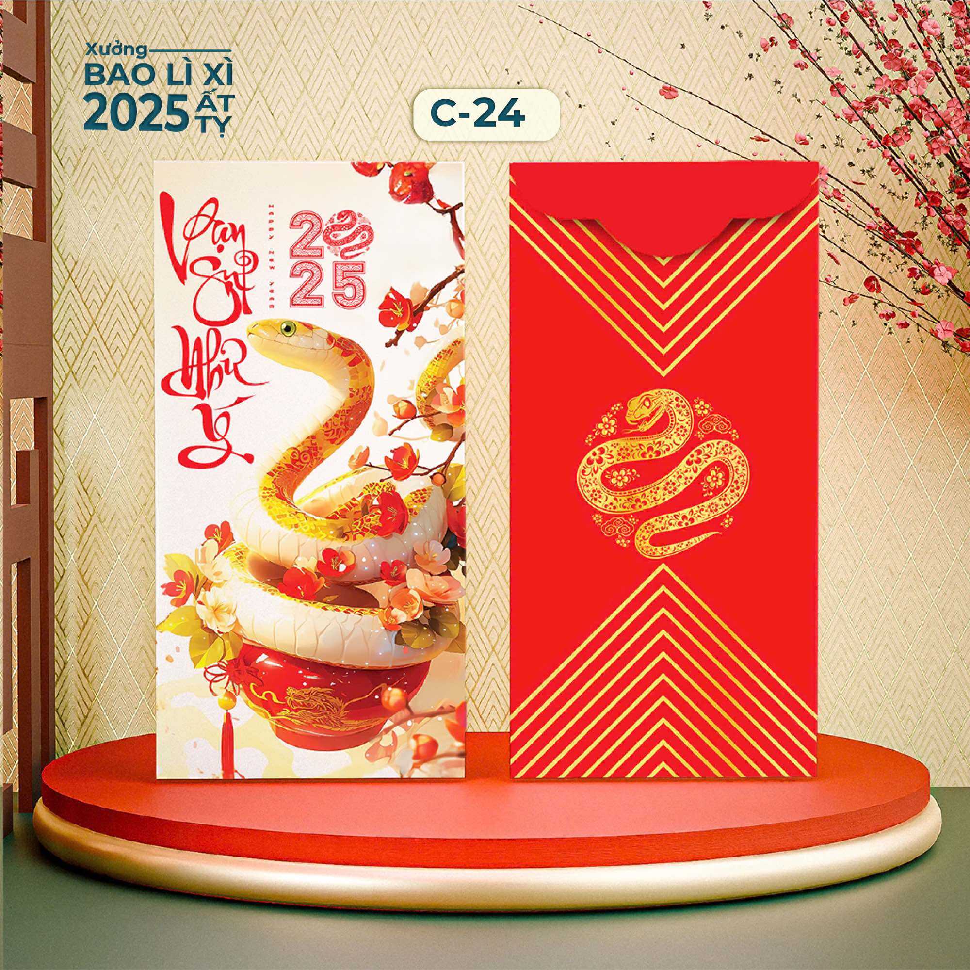 Sỉ 100 Bao Lì Xì Hottrend 2025 ( 10 Xấp Vô Sẵn Bao Kiếng )
