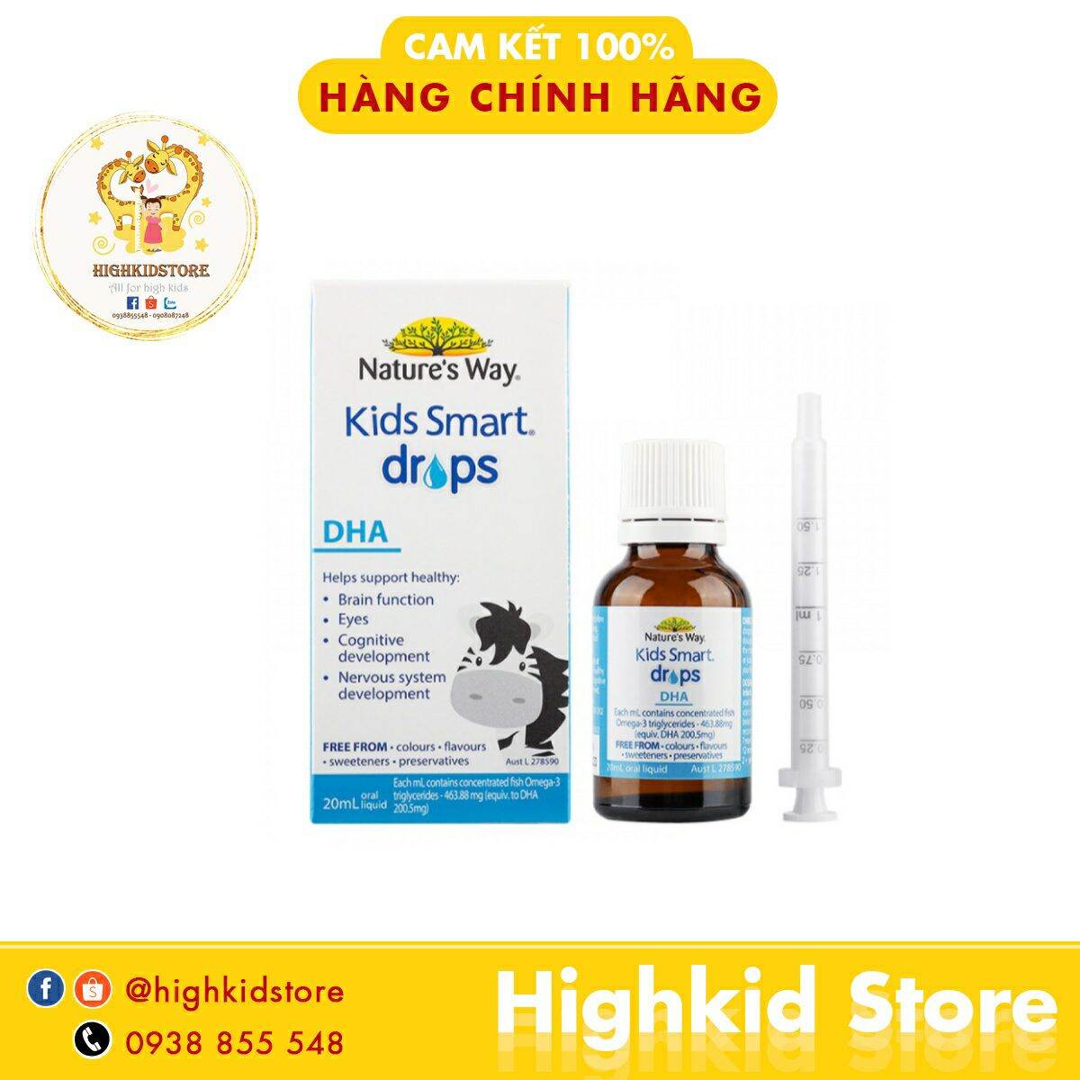 DHA dạng giọt Nature’s Way Kid Smart DHA Drops 20ml Úc Drop - MixASale