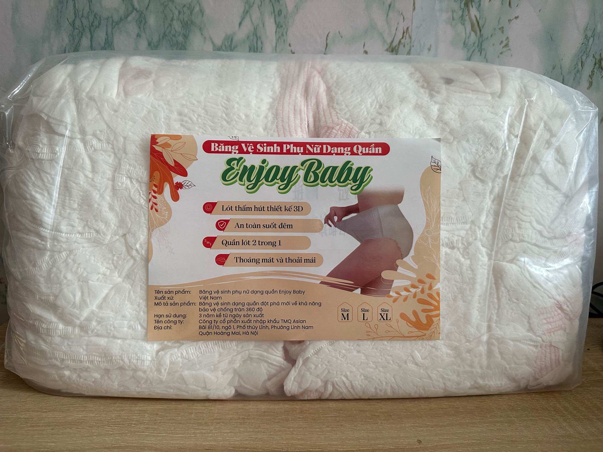 50 miếng băng vệ sinh quần enjoy baby size 35kg-90kg