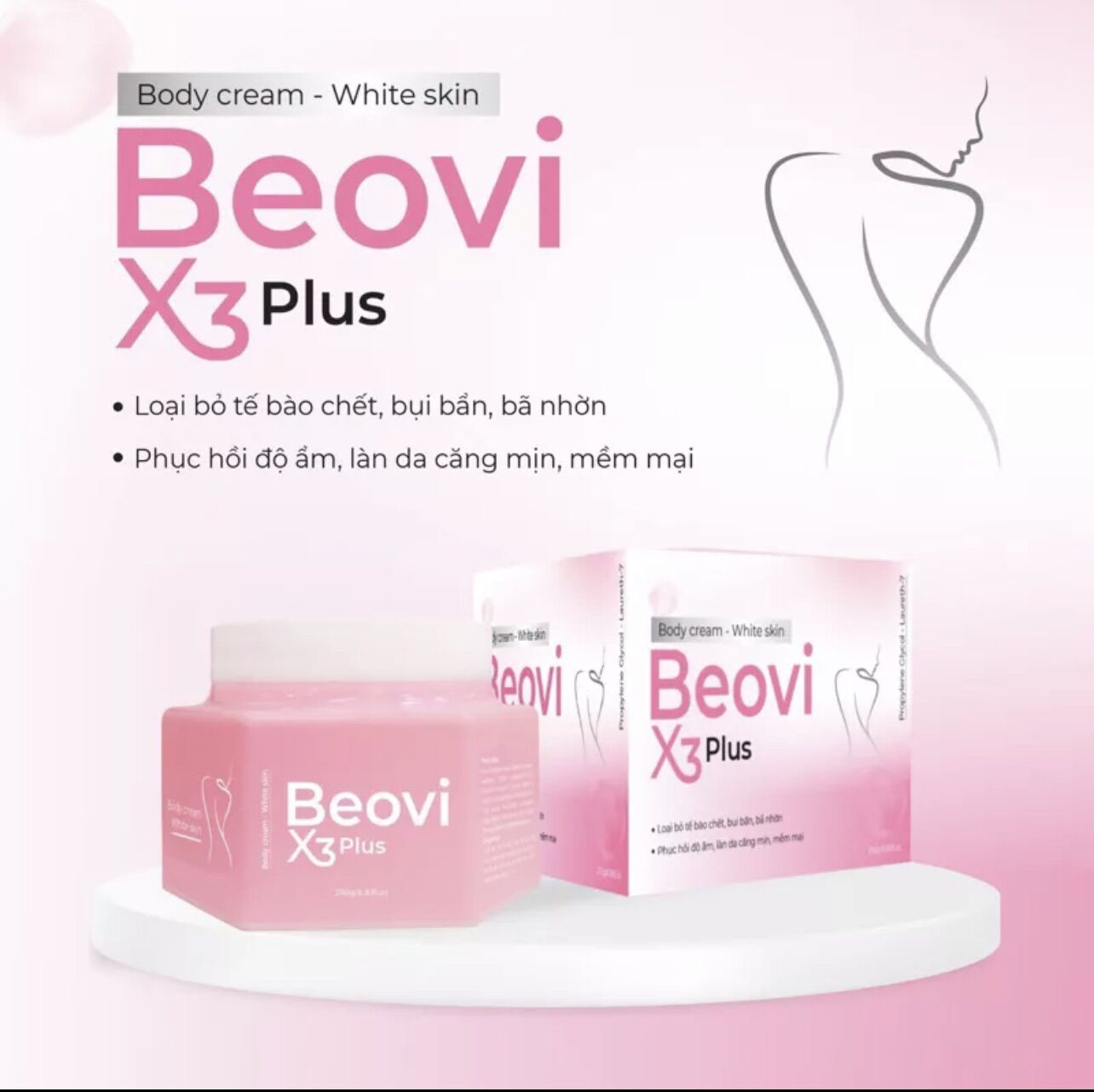 Kem body thu thuỷ too white beovi mẫu mới 2023