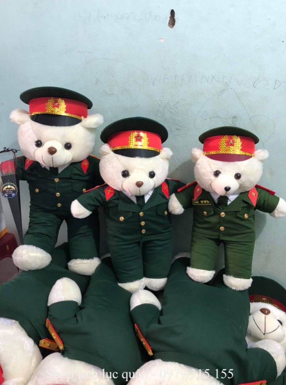 GẤU BÔNG MẶC ĐỒ LÍNH LUC QUAN 55cm