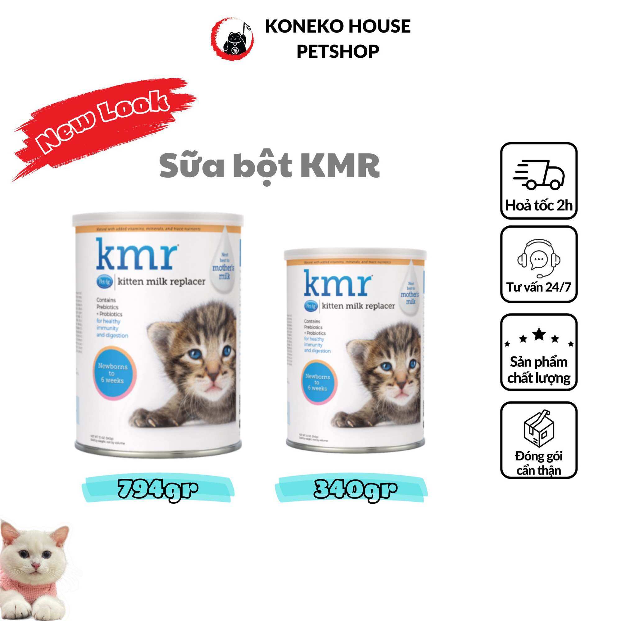 Sữa cho mèo - Sữa bột cho mèo KMR chính hãng Petag