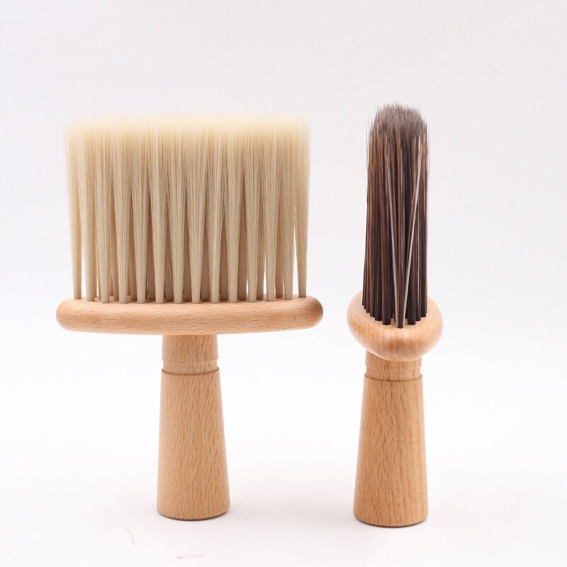 Chổi Phủi Tóc Barber Cán Gỗ Loại Tốt, Cây Phủi Tóc Lông Mềm Phủi Siêu Sạch Tóc. (Ảnh thật)