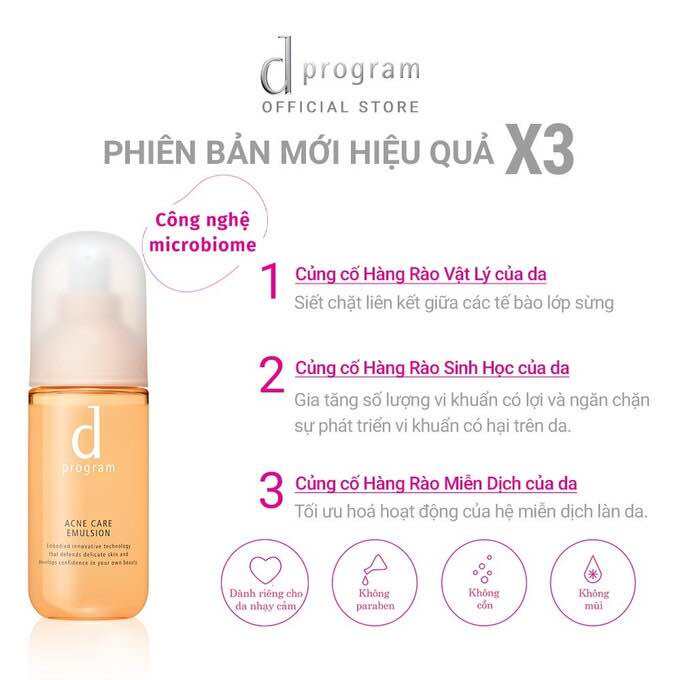 Sữa dưỡng/Nước Cân Bằng Dành Cho Da Mụn d program Acne Care Lotion 125ml hàng không hộp