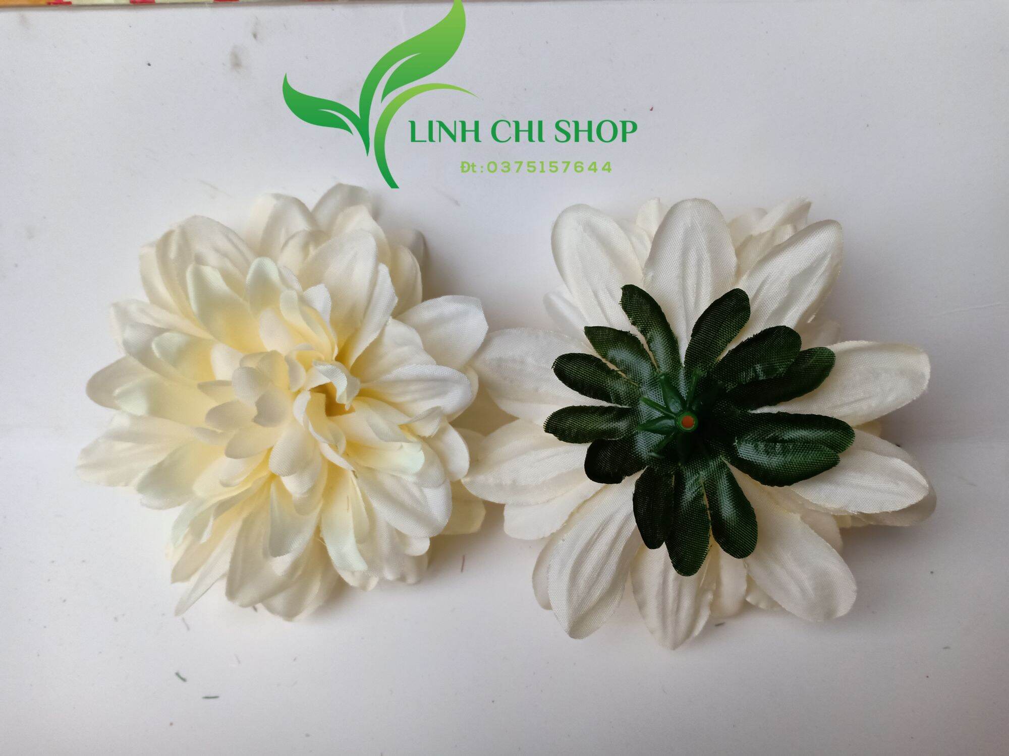 Đầu bông hoa thược dược 10cm _hoa giả, hoa lụa trang trí(kèm video thật)