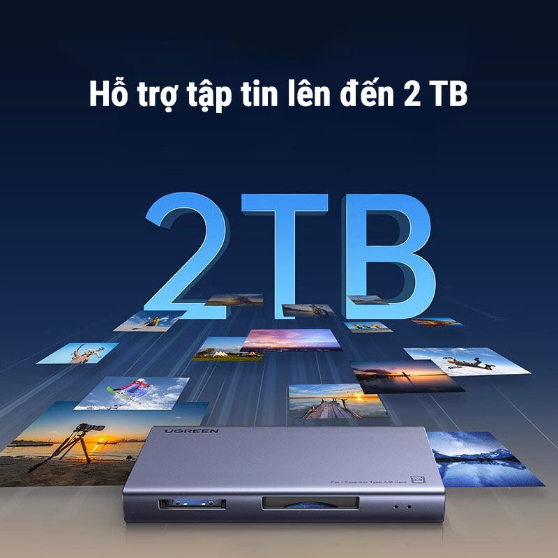 Ugreen 4 in 1 CFexpress A+B+SD+TF MicroSD Đầu đọc thẻ nhớ tốc độ cao USB3.2 Card reader all in one