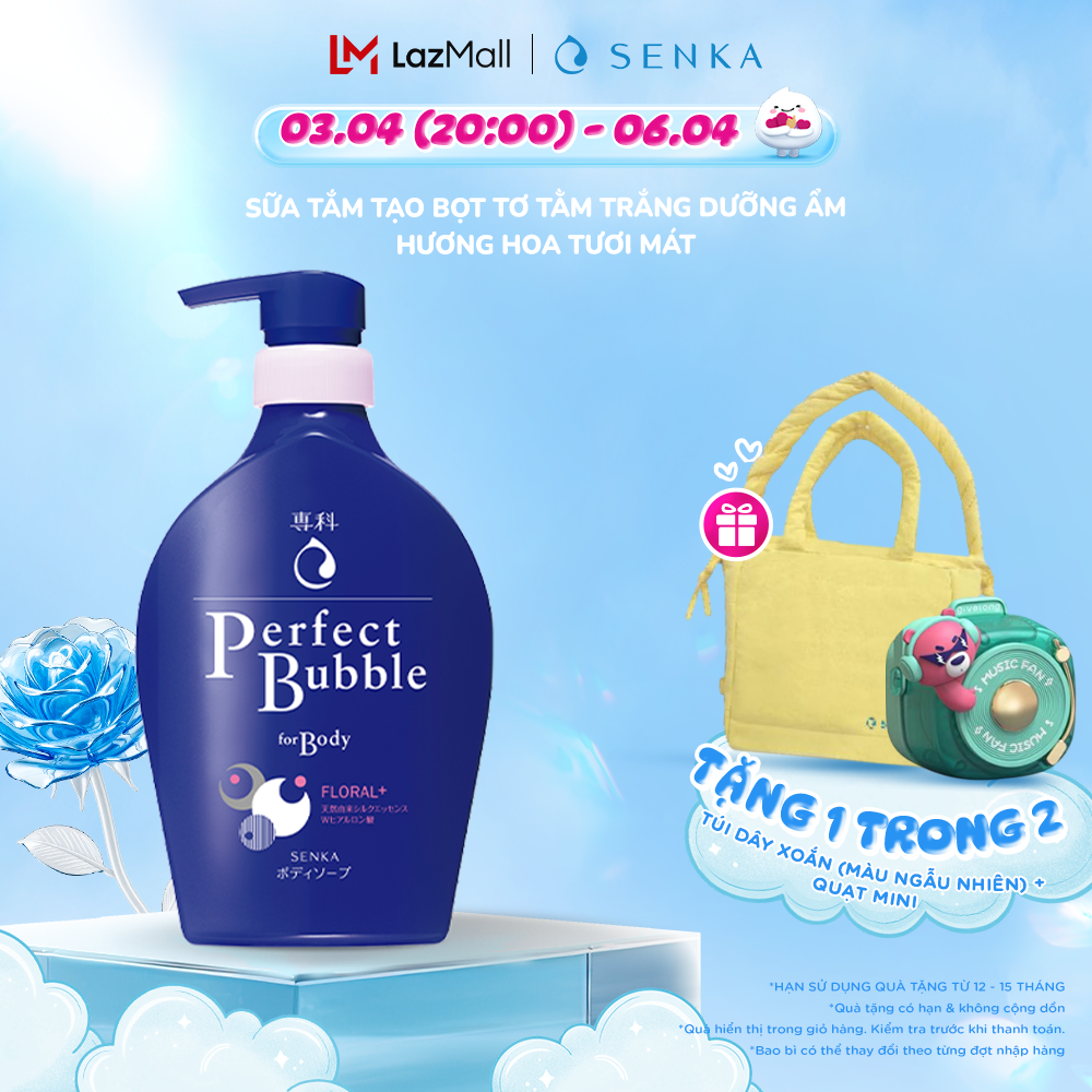 Sữa tắm tạo bọt ngừa mụn lưng với hương hoa tươi mát SENKA PERFECT BUBBLE FOR BODY FLORAL PLUS N 500ML