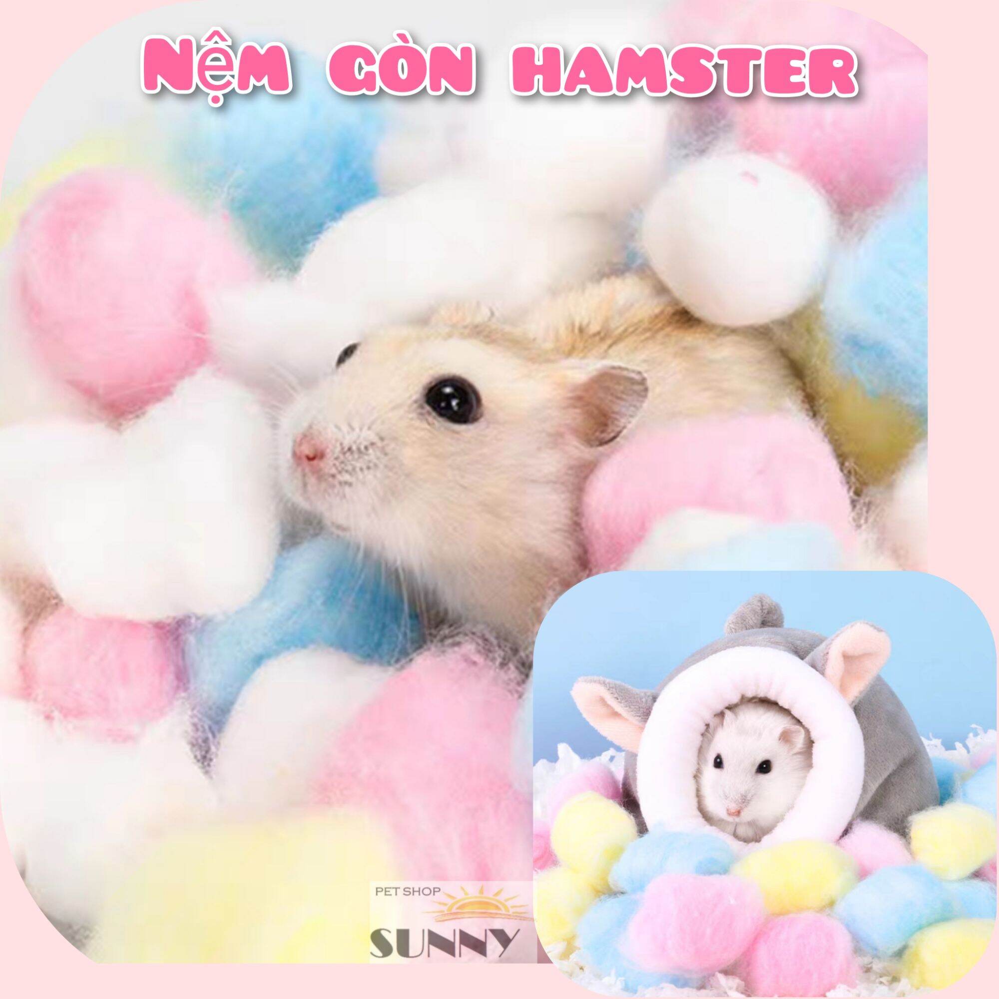 Nệm gòn lót ổ hamster, sóc