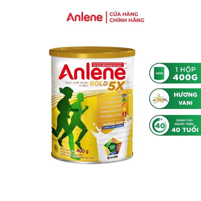 Sữa bột Anlene 5X gold 400g cho người trên 40 tuổi
