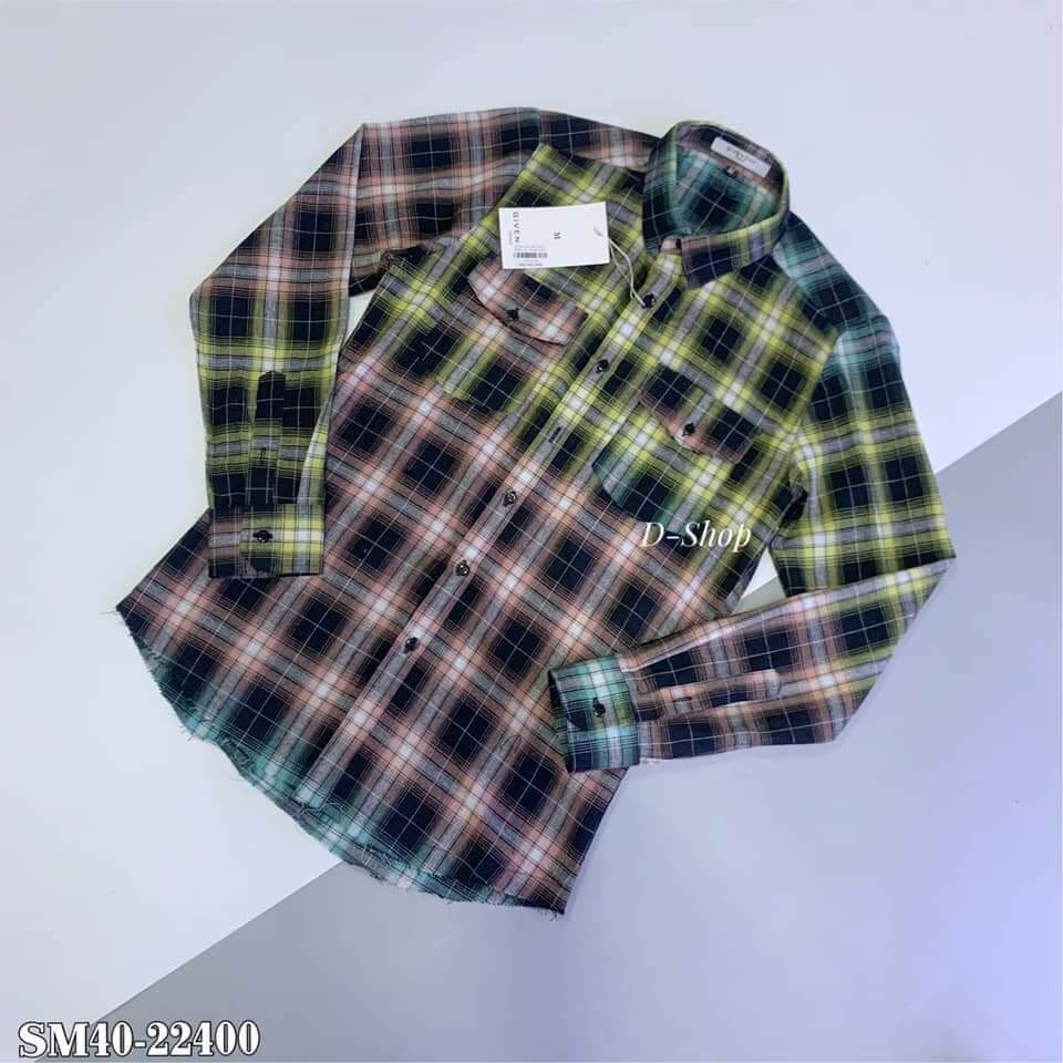 Men's long sleeve lapel color T-shirt sweat absorbent multi-color plaid pattern
