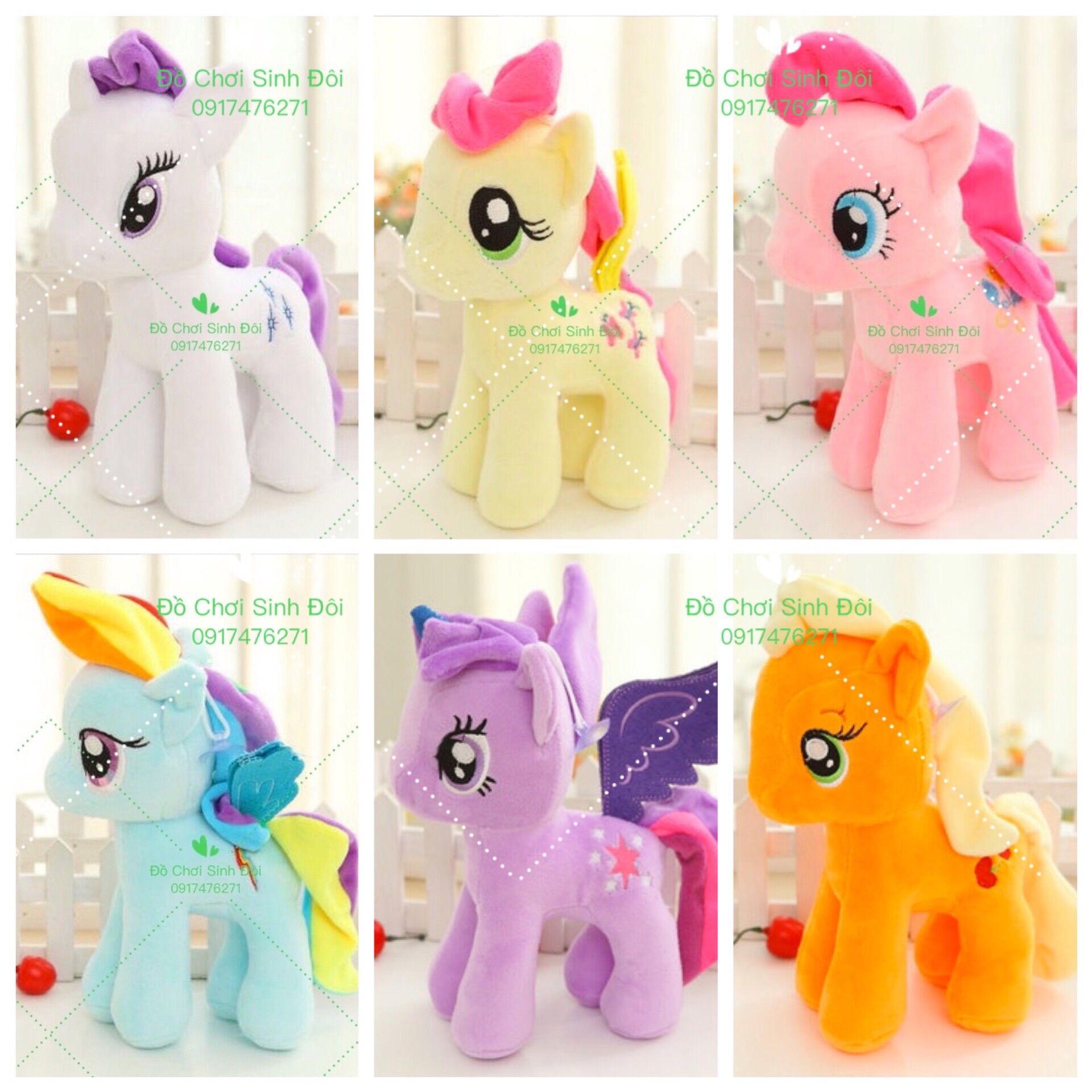 Thú bông ngựa pony màu cam 28cn