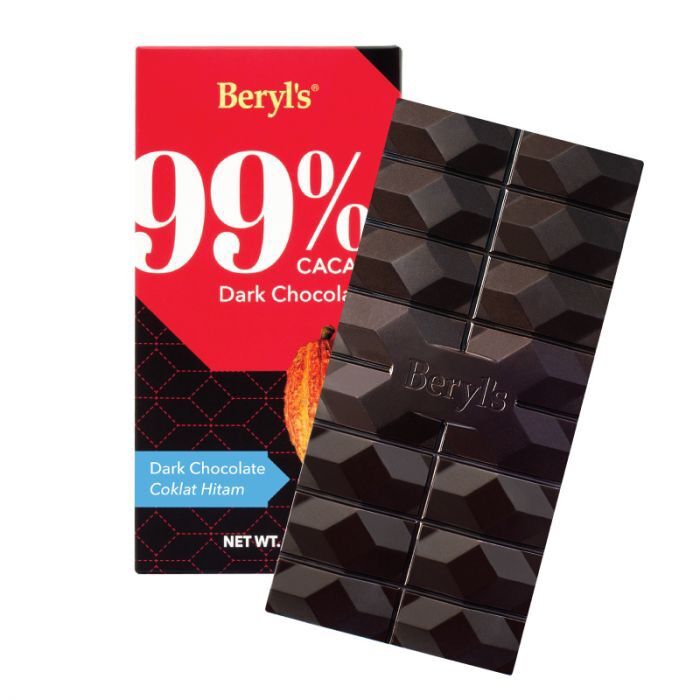 BERYL'S 99% CACAO DARK CHOCOLATE BAR 90G (NSA)( sô-cô-la đen không đường 90g)