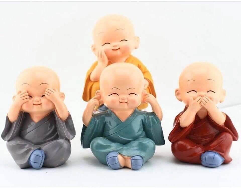 Sét 4 tượng chú tiểu mini dễ thương