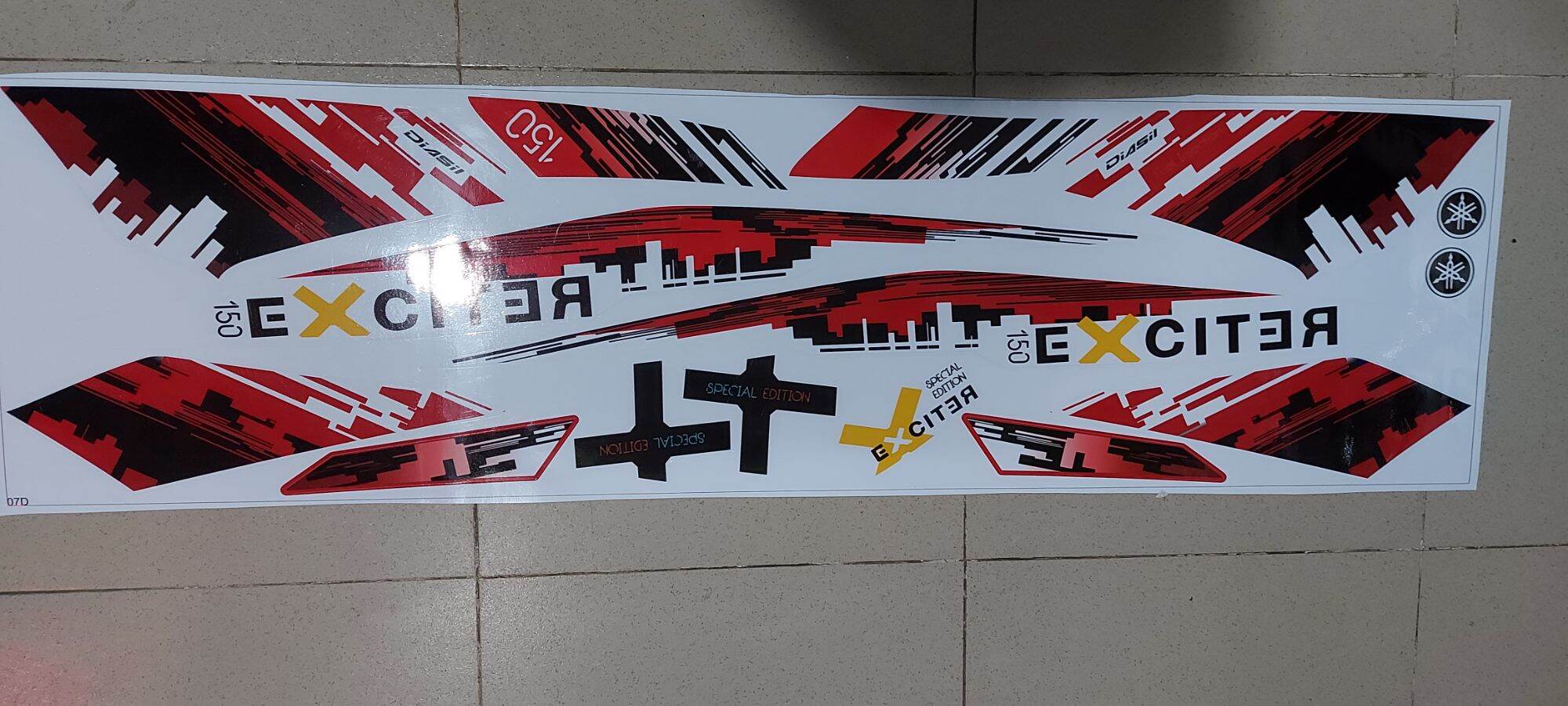tem rời exciter 150 trắng phối đỏ thành phố