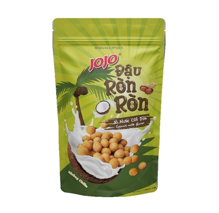 com bô 5 bịch đâu phộng da cá vị côt dua Jojo ăn vặt(mua 10tang1)