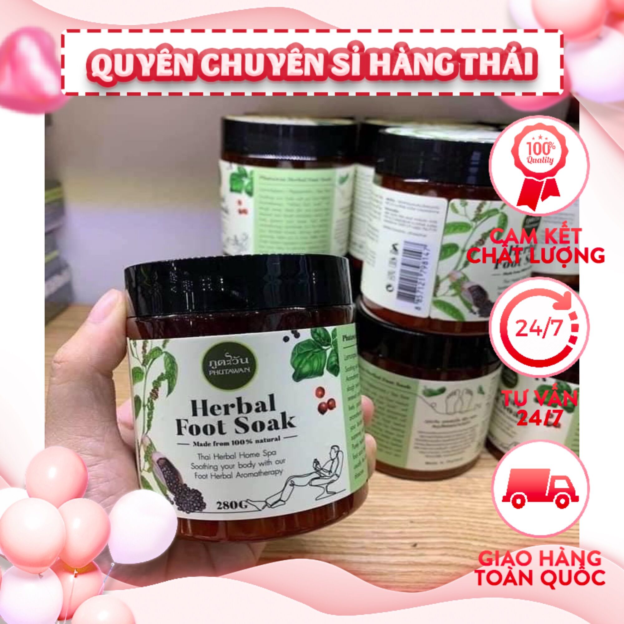 Muối ngâm chân thảo dược phutawan 280g thái lan