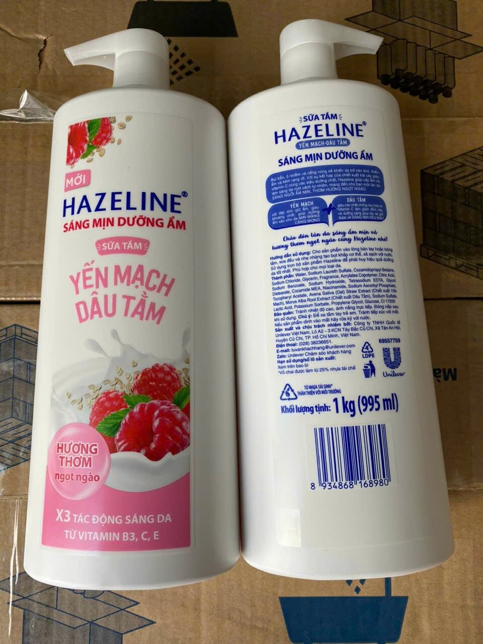 Sữa tắm dưỡng da Hazaline 1kg cam kết hàng giống như mô tả