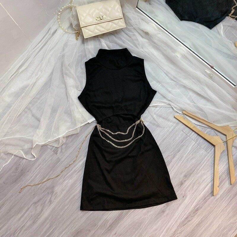 [HCM]đầm body 3 lộ phối xích eo