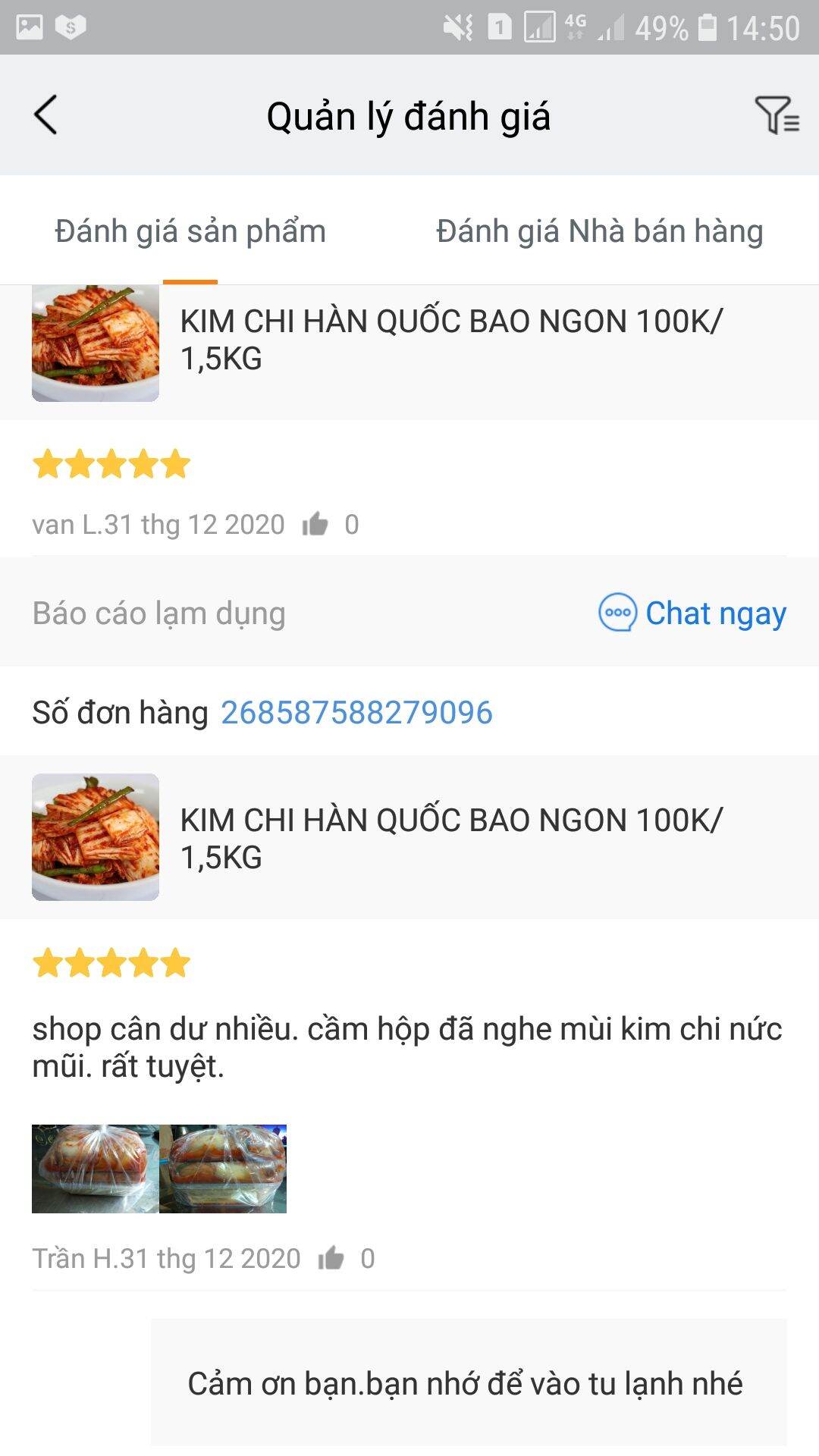[Chỉ giao HCM] KIM CHI HÀN QUỐC (BAO ĂN) 30K/500G