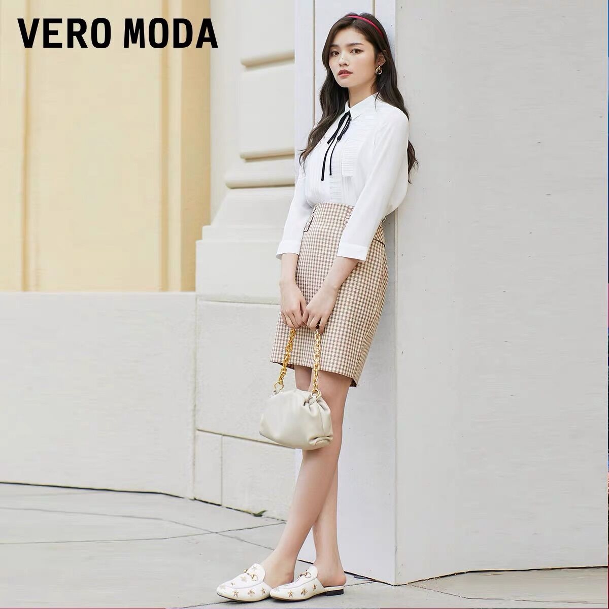 Chân váy kẻ caro Vero moda - Chân váy Vero moda