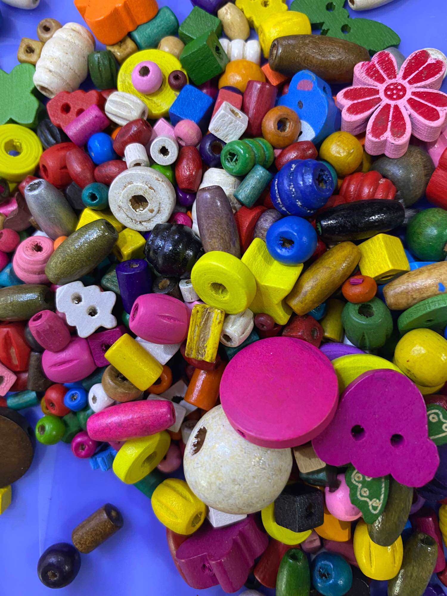 50g hỗn hợp hạt gỗ đủ mẫu làm trang sức handmade