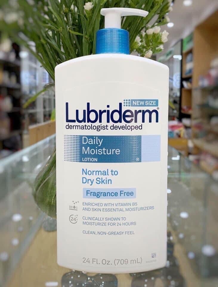 Bộ sữa dưỡng thể Lubriderm Daily Moisture Lotion Normal To Dry Skin Fragrance Free 54oz - hàng nhập Mỹ