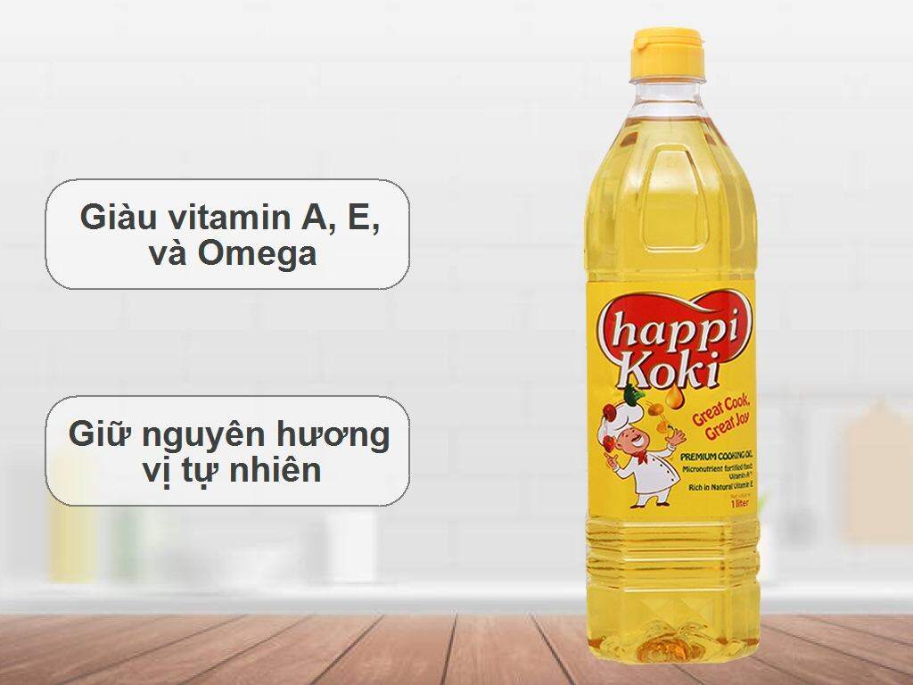Dầu ăn cao cấp Happi Koki chai 1 lít