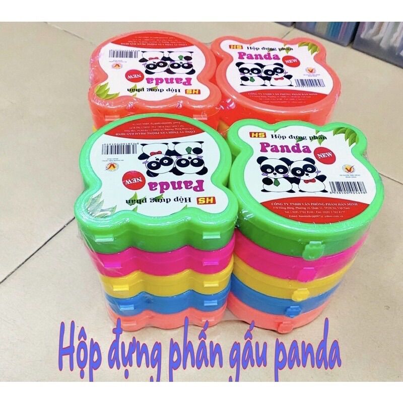 Hộp đựng phấn học sinh hình gấu panda (kèm phấn và bôi bảng)