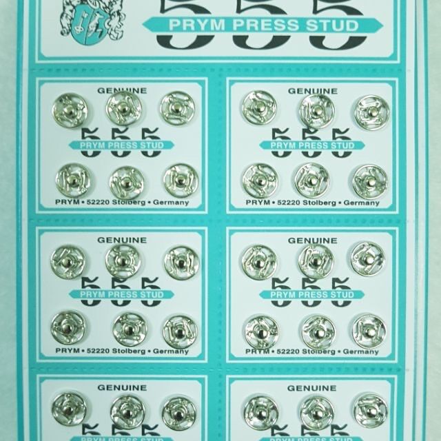 1 vỉ 36 nút bấm áo dài hiệu 555 cao cấp của Đức