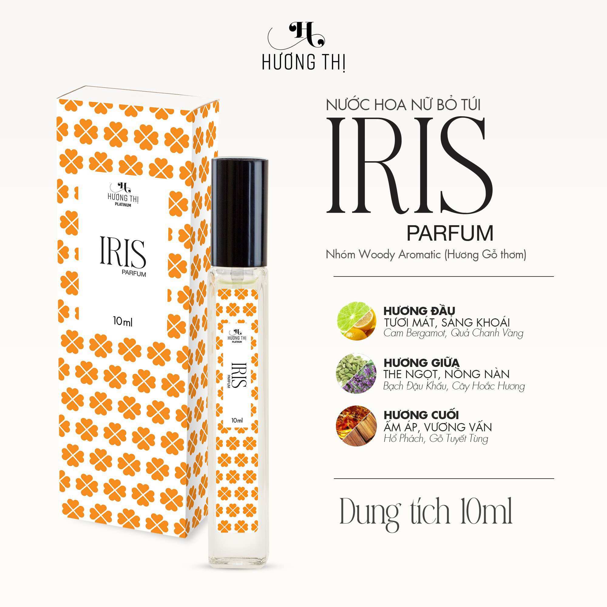 Nước hoa nữ iris 10ml hương thị