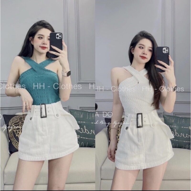 CHÂN VÁY PHỐI NỊT CỰC XINH PK0