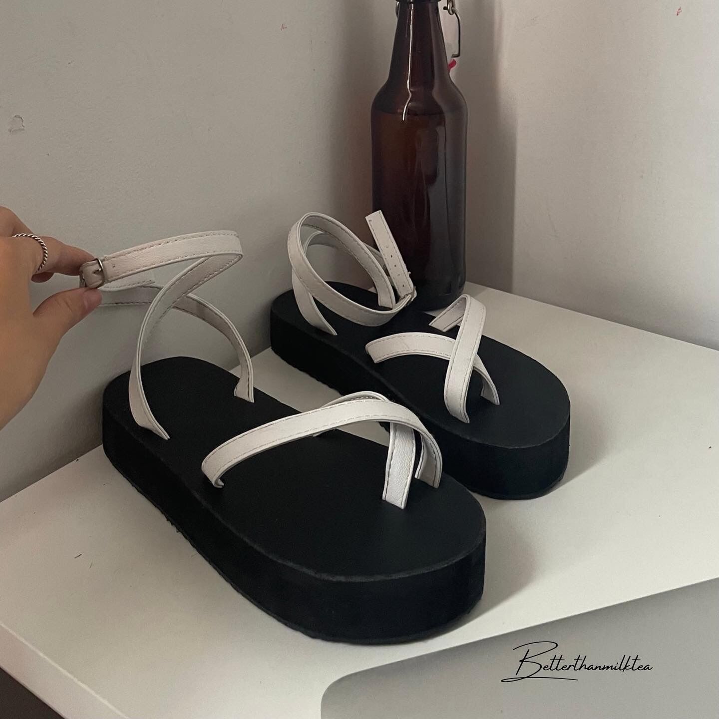Sandals Betterthanmilktea SaSa đế xuồng cao 3cm