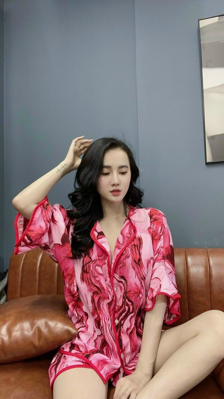 Bộ pizama đùi lụa satin loang form dưới 65k/ chất lụa satin loại 1