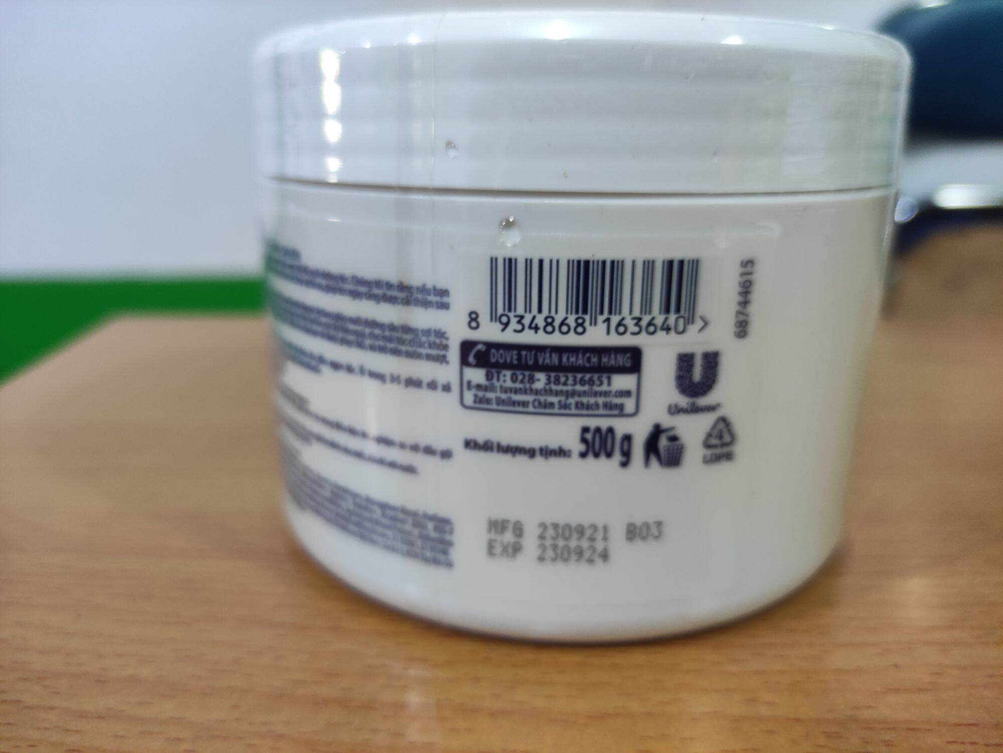 DOVE kem ủ phục hồi hư tổn 500g