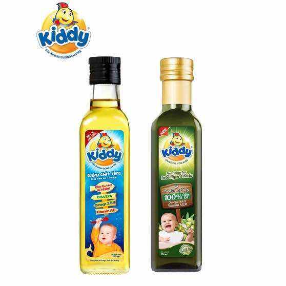 Dầu ăn dinh dưỡng Kiddy Olive/Cá hồi 250ml cho bé (date mới)