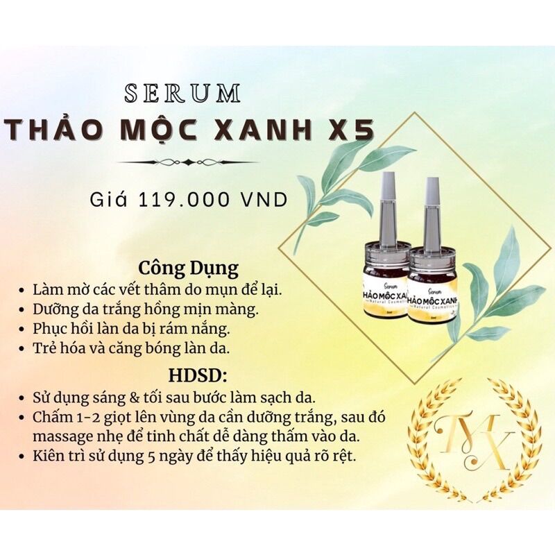 [Sẵn Hàng] Serum Thảo Mộc Xanh x5 - Dưỡng Trắng