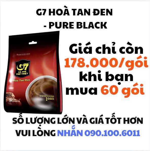 Cà phê G7 hòa tan đen - Bịch 100 sachets