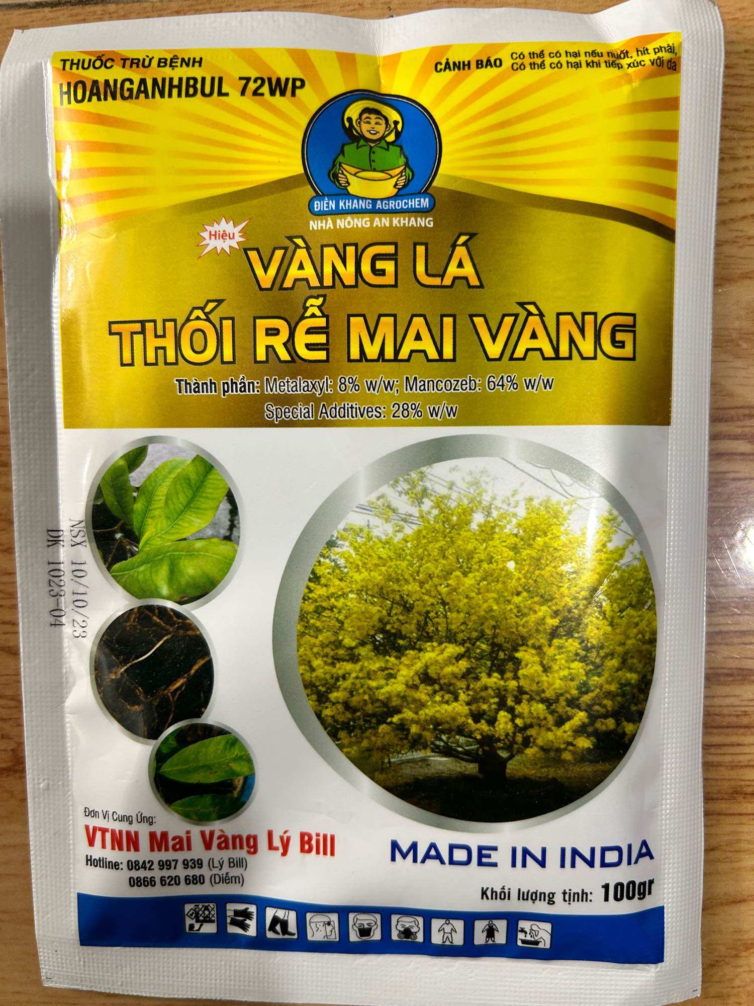 Phân bón lá Vàng lá thối rễ mai vàng 100g